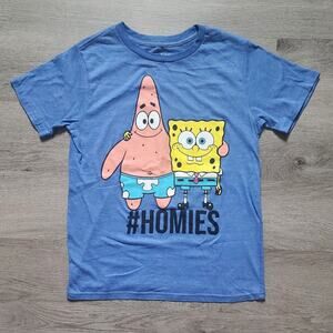 Nickelodeon Boy's SpongeBob & Patrick Short Sleeve Crewneck Graphic Tee Large L